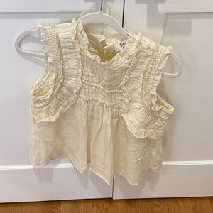 Sea New York Cream Sleeveless Ruffle Blouse